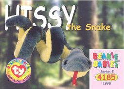 TY Beanie Babies BBOC Card - Series 1 Common - HISSY the Snake