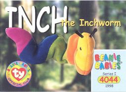 TY Beanie Babies BBOC Card - Series 1 Common - INCH the Inchworm