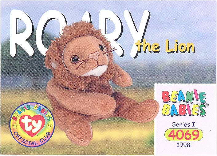 NM/Mint TY Beanie Babies BBOC Card ROARY the Lion Series 1 Common
