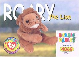 TY Beanie Babies BBOC Card - Series 1 Common - ROARY the Lion