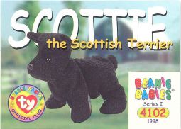 TY Beanie Babies BBOC Card - Series 1 Common - SCOTTIE the Scottish Terrier