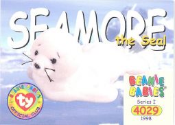 TY Beanie Babies BBOC Card - Series 1 Common - SEAMORE the Seal