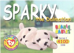 TY Beanie Babies BBOC Card - Series 1 Common - SPARKY the Dalmatian