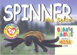 TY Beanie Babies BBOC Card - Series 1 Common - SPINNER the Spider