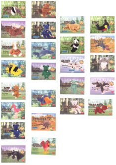 TY Beanie Babies BBOC Cards - Series 1 Birthday (RED) - COMPLETE SET of 25