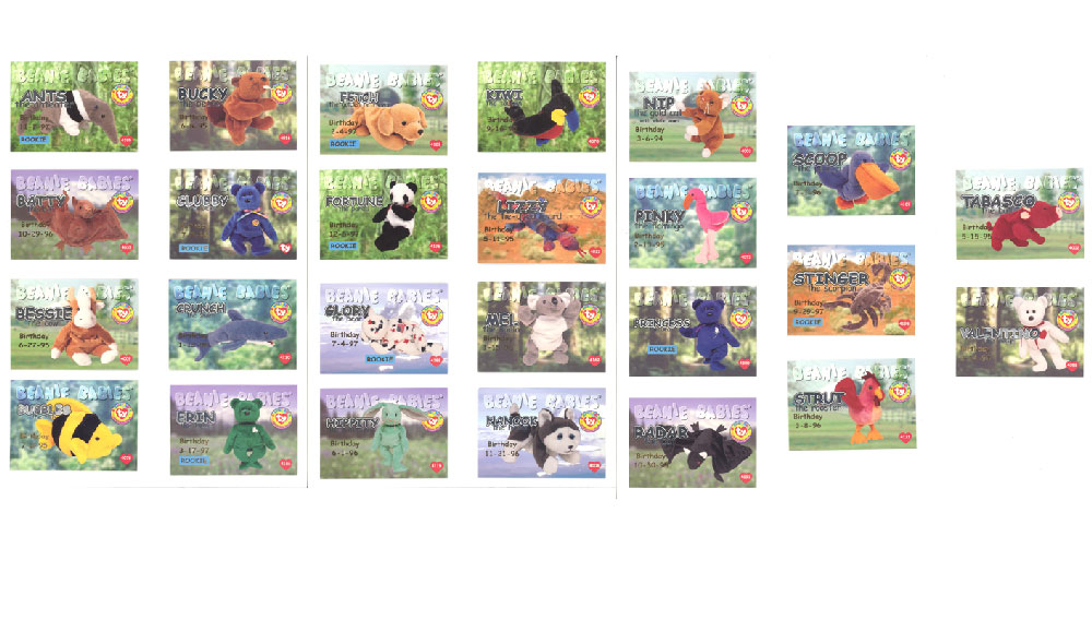 TY Beanie Babies BBOC Cards - Series 1 Birthday (SILVER) - COMPLETE SET of 25