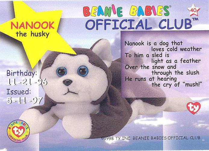 nanook beanie baby worth
