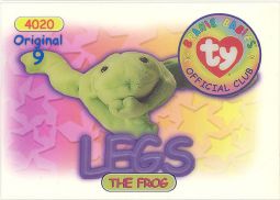 TY Beanie Babies BBOC Card - Series 1 Original 9 (BLUE) - LEGS (#/3240)