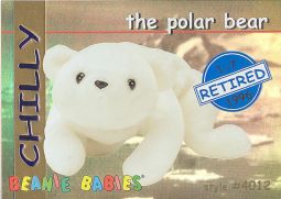 TY Beanie Babies BBOC Card - Series 1 Retired (BLUE) - CHILLY the Polar Bear