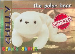 TY Beanie Babies BBOC Card - Series 1 Retired (RED) - CHILLY the Polar Bear