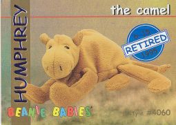 TY Beanie Babies BBOC Card - Series 1 Retired (BLUE) - HUMPHREY the Camel