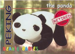 TY Beanie Babies BBOC Card - Series 1 Retired (RED) - PEKING the Panda