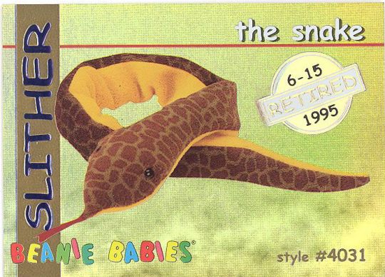 NM/M Details about   TY Beanie Babies BBOC Card Series 1 Retired RED - SLITHER the Snake 