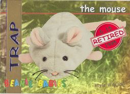 TY Beanie Babies BBOC Card - Series 1 Retired (RED) - TRAP the Mouse