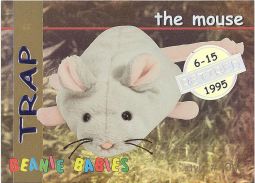 TY Beanie Babies BBOC Card - Series 1 Retired (SILVER) - TRAP the Mouse