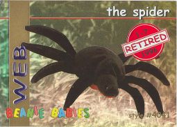 TY Beanie Babies BBOC Card - Series 1 Retired (RED) - WEB the Spider