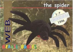 TY Beanie Babies BBOC Card - Series 1 Retired (SILVER) - WEB the Spider