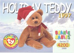 TY Beanie Babies BBOC Card - Series 2 Common - 1997 HOLIDAY TEDDY