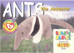 TY Beanie Babies BBOC Card - Series 2 Common - ANTS the Anteater