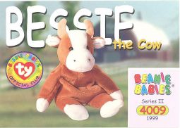 TY Beanie Babies BBOC Card - Series 2 Common - BESSIE the Cow