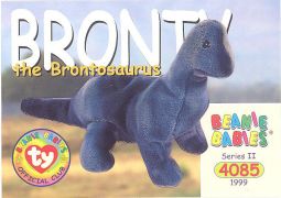 TY Beanie Babies BBOC Card - Series 2 Common - BRONTY the Brontosaurus