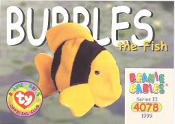 TY Beanie Babies BBOC Card - Series 2 Common - BUBBLES the Fish