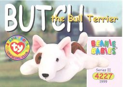 TY Beanie Babies BBOC Card - Series 2 Common - BUTCH the Dog