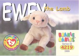 TY Beanie Babies BBOC Card - Series 2 Common - EWEY the Lamb