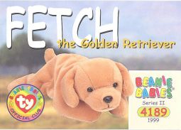 TY Beanie Babies BBOC Card - Series 2 Common - FETCH the Golden Retriever