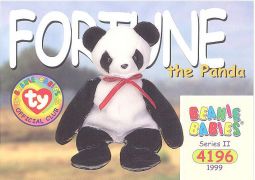 TY Beanie Babies BBOC Card - Series 2 Common - FORTUNE the Panda