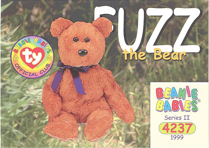 TY Beanie Babies BBOC Card - Series 2 Common - FUZZ the Bear