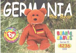 TY Beanie Babies BBOC Card - Series 2 Common - GERMANIA the Bear