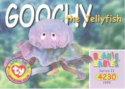 TY Beanie Babies BBOC Card - Series 2 Common - GOOCHY the Jellyfish