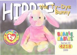 TY Beanie Babies BBOC Card - Series 2 Common - HIPPIE the Ty-Dye Bunny