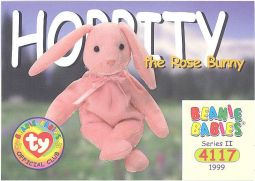 TY Beanie Babies BBOC Card - Series 2 Common - HOPPITY the Rose Bunny