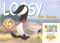 TY Beanie Babies BBOC Card - Series 2 Common - LOOSY the Goose