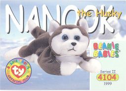 TY Beanie Babies BBOC Card - Series 2 Common - NANOOK the Husky