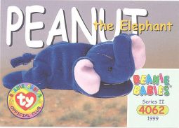 TY Beanie Babies BBOC Card - Series 2 Common - PEANUT the Elephant