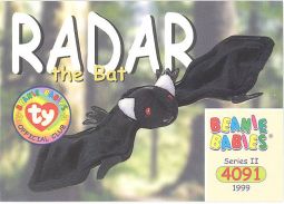 TY Beanie Babies BBOC Card - Series 2 Common - RADAR the Bat