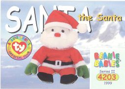TY Beanie Babies BBOC Card - Series 2 Common - SANTA the Santa