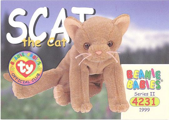 Ty Beanie Baby Scat The Cat 1998 5th Generation Hang Tag for sale online 