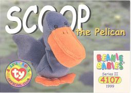 TY Beanie Babies BBOC Card - Series 2 Common - SCOOP the Pelican