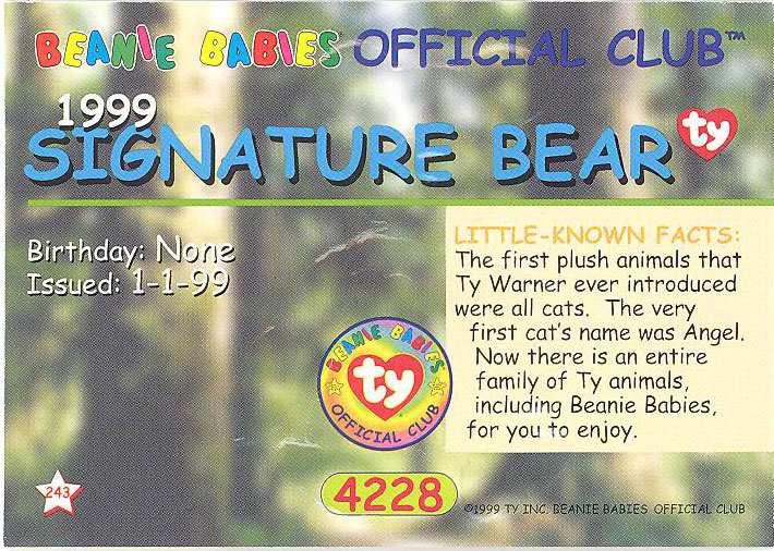 BEANIE BABY CARDS Series 2 S2 1999 M/NM BLUE VALENTINO RARE BEAR 