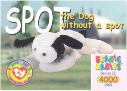 TY Beanie Babies BBOC Card - Series 2 Common - SPOT the Dog (w/Without a Spot)