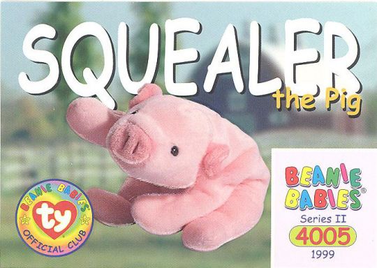 Ty 4005 Beanie Babies Squealer The Pig 8 inch Plush Toy Pink for sale online 