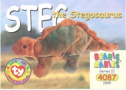 TY Beanie Babies BBOC Card - Series 2 Common - STEG the Stegosaurus