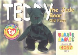 TY Beanie Babies BBOC Card - Series 2 Common - TEDDY JADE OLD FACE BEAR