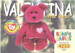 TY Beanie Babies BBOC Card - Series 2 Common - VALENTINA the Bear