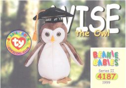 TY Beanie Babies BBOC Card - Series 2 Common - WISE the Owl