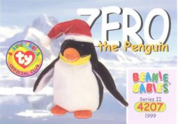 TY Beanie Babies BBOC Card - Series 2 Common - ZERO the Penguin